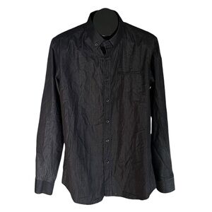 Moshuma Age-Otori black long-sleeve men's button-up shirt